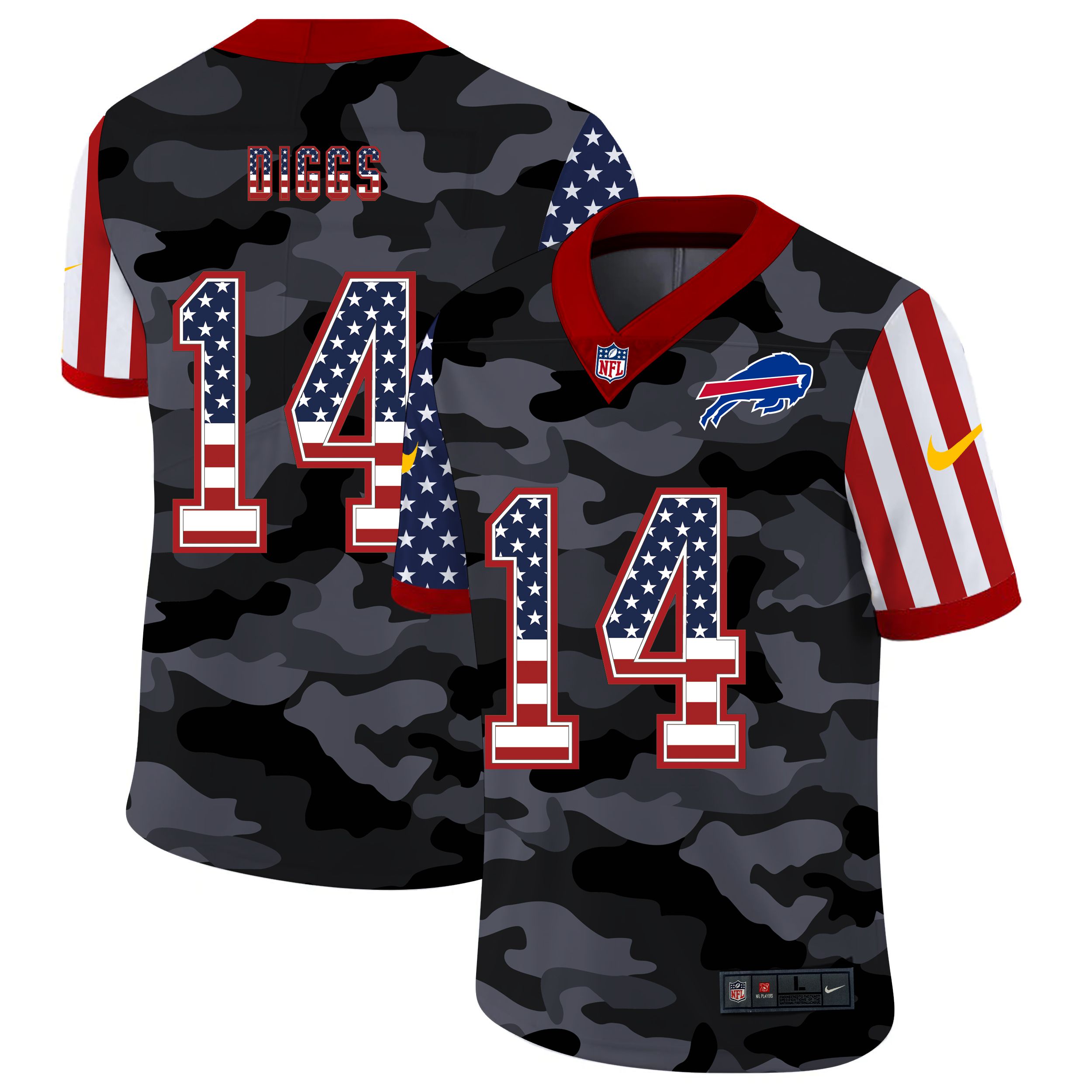 Men Buffalo Bills #14 Diggs 2020 Nike USA Camo Salute to Service Limited NFL Jerseys